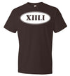 Half Marathon Roman Numeral Oval T-Shirt T-Shirt Mbio Apparel Anvil Chocolate S