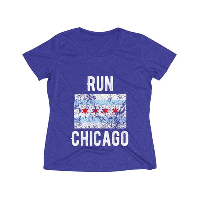 Run Chicago Women's Short Sleeve Tech Shirt T-Shirt Printify Sport Tek Cobalt Heather S