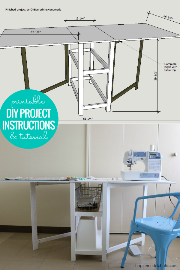 DIY Folding Craft Table / Foldable Desk with Storage