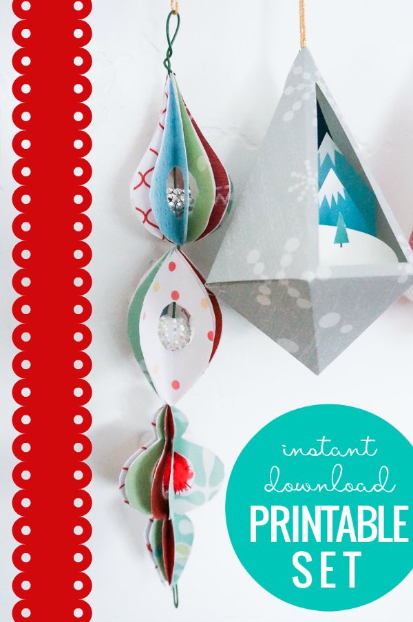 3d Paper Christmas Ornaments Printable Template