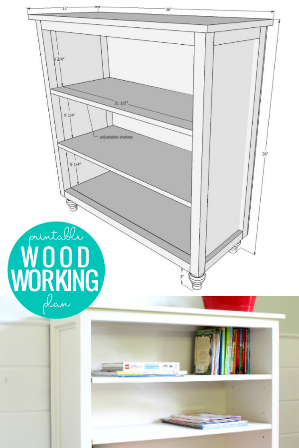 DIY Bookshelf Woodworking Plan with Adjustable Shelves 