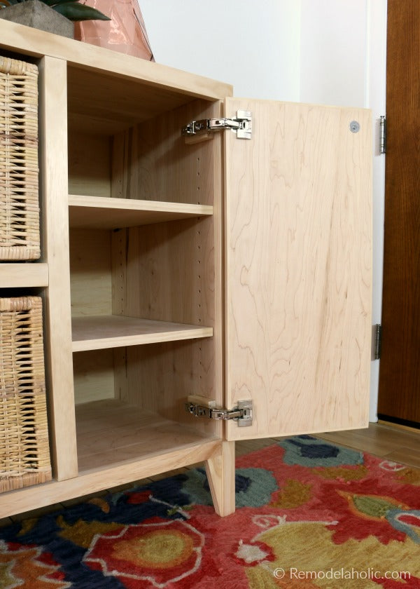diy entry table with cubby storage woodworking plan