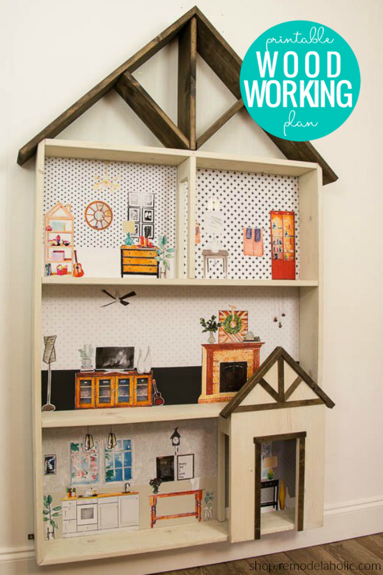 Remodelaholic Diy Dollhouse Tutorial Free Printable Dollhouse