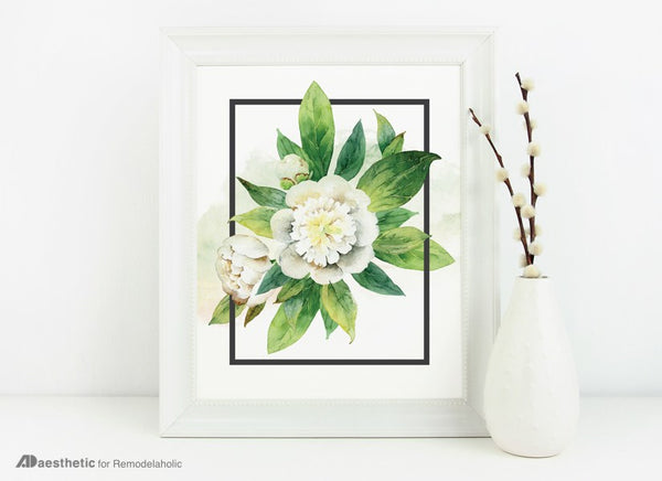 Watercolor White Floral Wall Art Printable – Remodelaholic