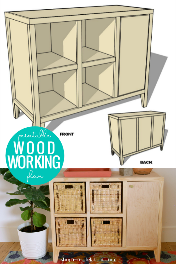 DIY Entry Table with Cubby Storage Woodworking Plan 
