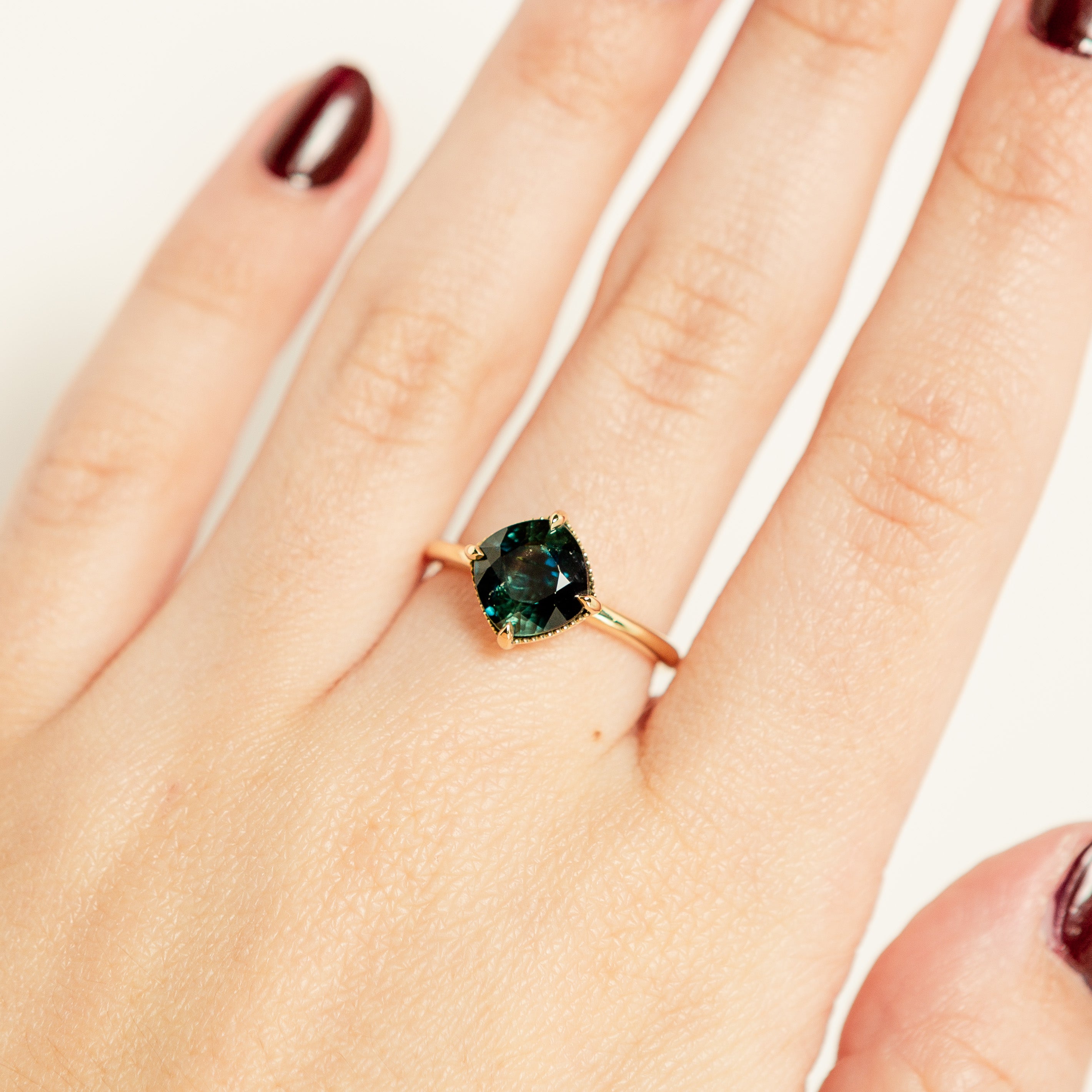 Green Sapphire Cypress Ring in 18k Yellow Gold – Stórica Studio