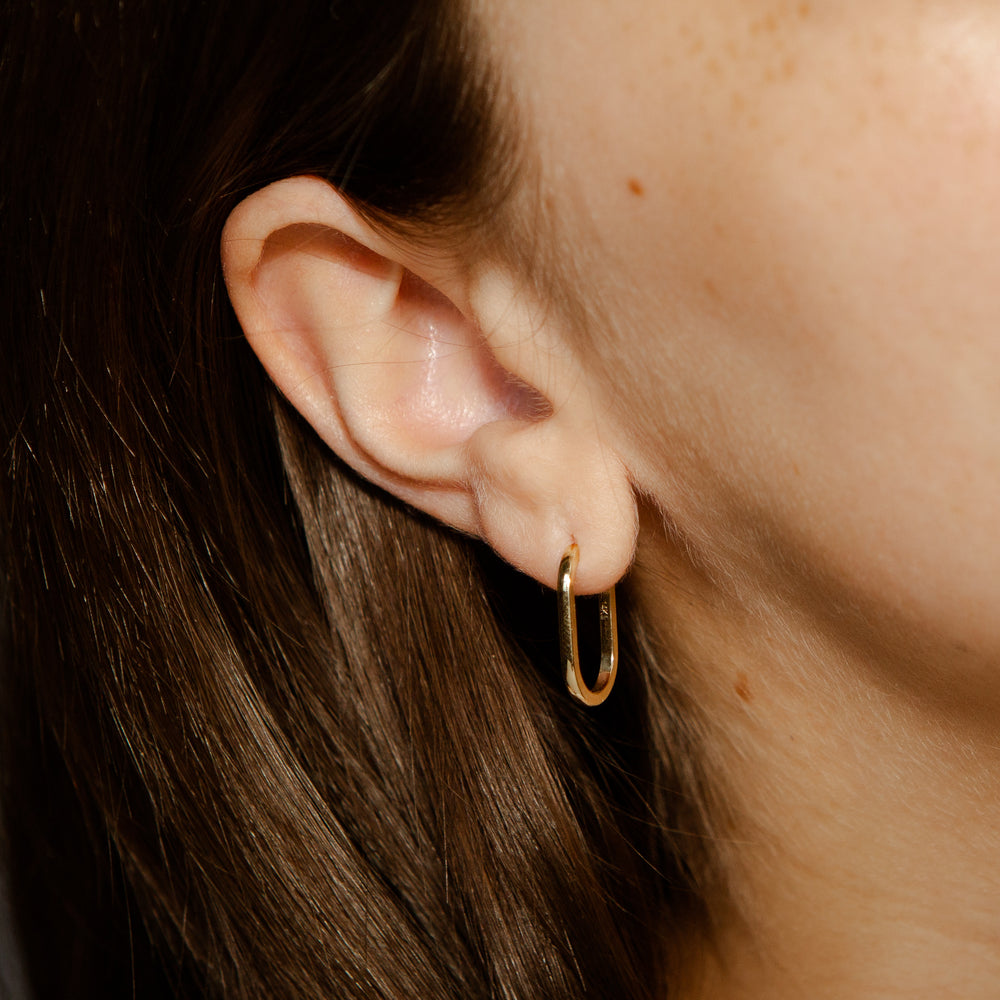 14K Yellow Gold 12mm Beaded Style Hoop Earrings — Lauren Peck Fine Jewelry