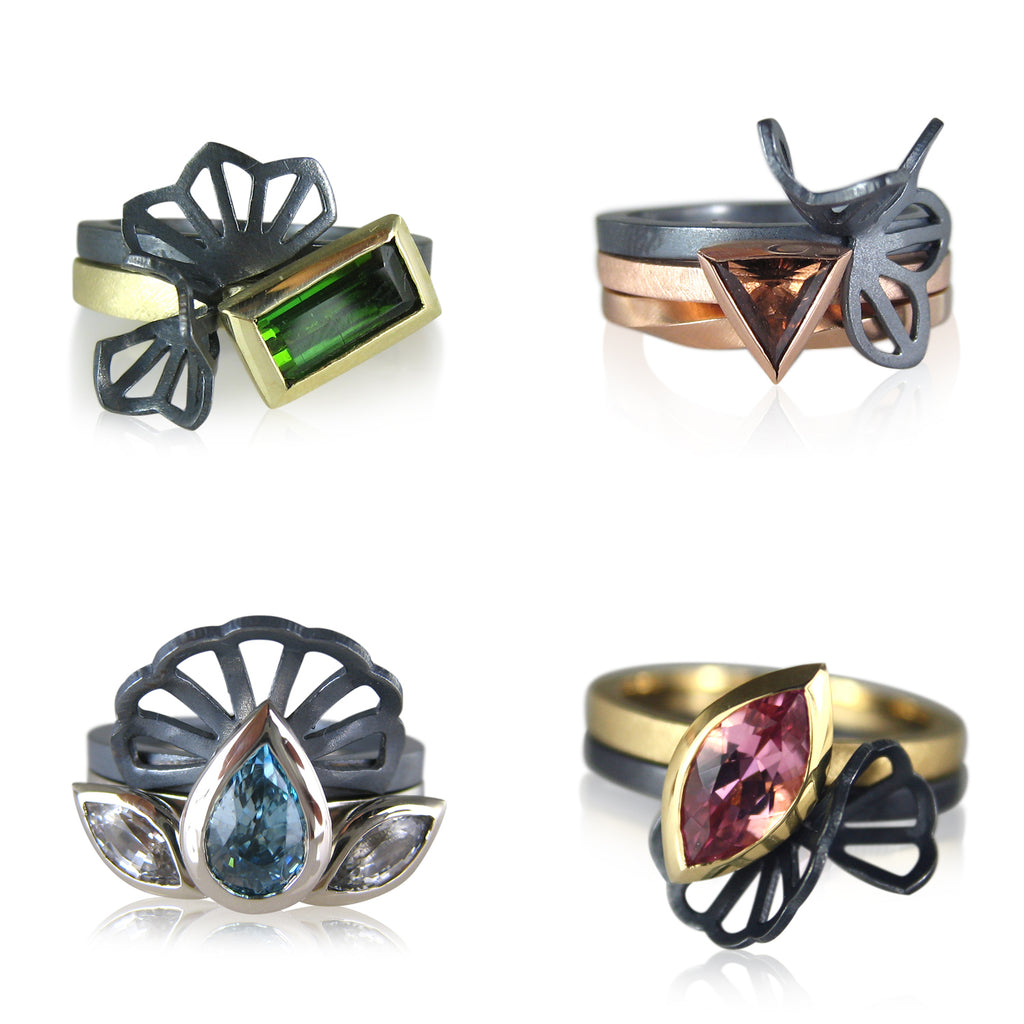 Karin Jacobson Jewelry Design Gemmy Origami Rings Capsule Collection