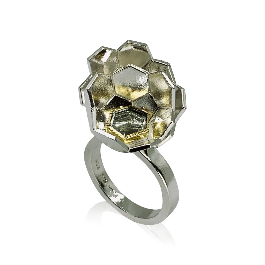 Karin Jacobson Jewelry Design Faceted Globe Ring