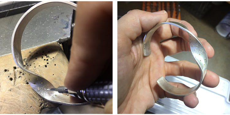 Karin Jacobson making a Torus Bracelet - adding texture