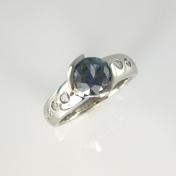 Karin Jacobson Jewelry Design Montana sapphire custom engagement ring