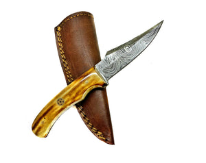 Damascus Skinning Gut hook, Hunting knife TD-221 – Titan International K.