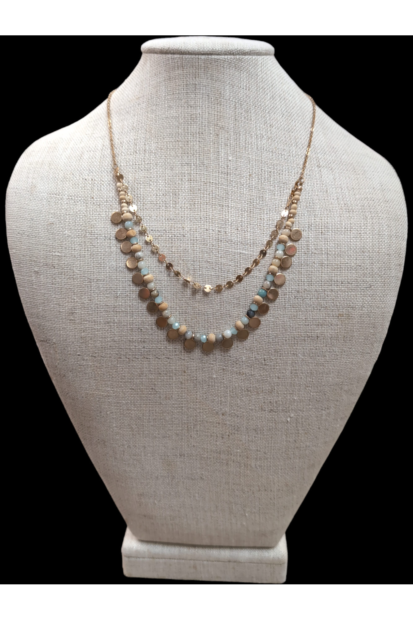 2 Layer Gold Ocean Bead Jewelry Set