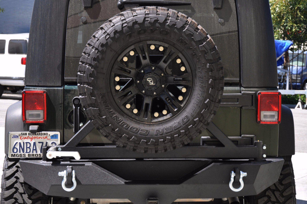 Jeep Wrangler JK Mid Width Rear Bumper & Tire Carrier | RS-1 — DV8 Offroad