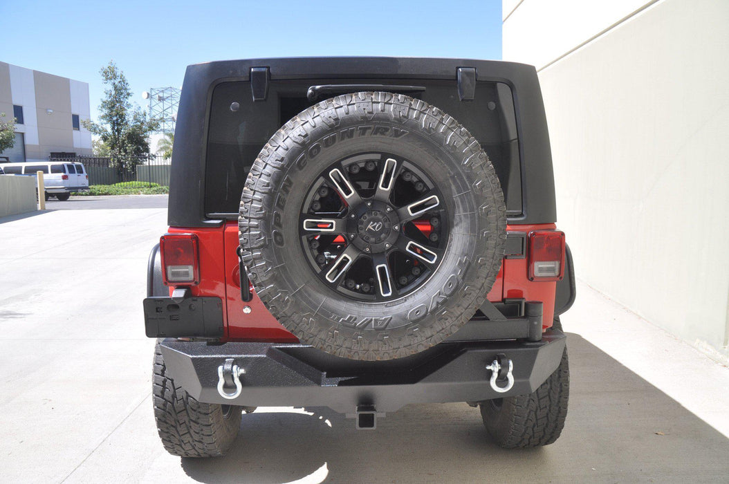 Jeep Wrangler JK Rear Bumper & Single Action Tire Carrier | RS-2 — DV8  Offroad