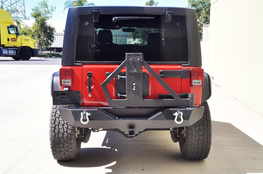 Jeep Wrangler JK Rear Bumper & Single Action Tire Carrier | RS-2 — DV8  Offroad