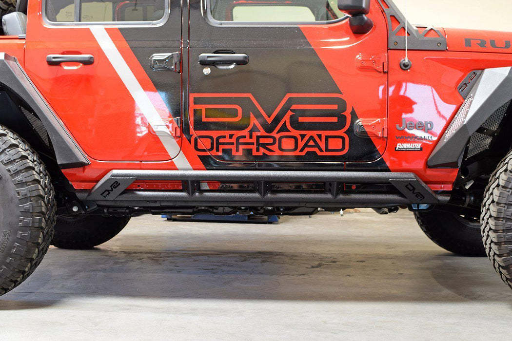4-Door Jeep Wrangler JL Tubular Plated Rock Sliders | DV8 Offroad