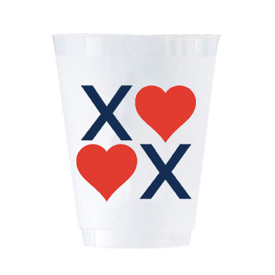 XOXO Valentine's Day Shatterproof Cups  Set of 8 - WH Hostess Social  Stationery