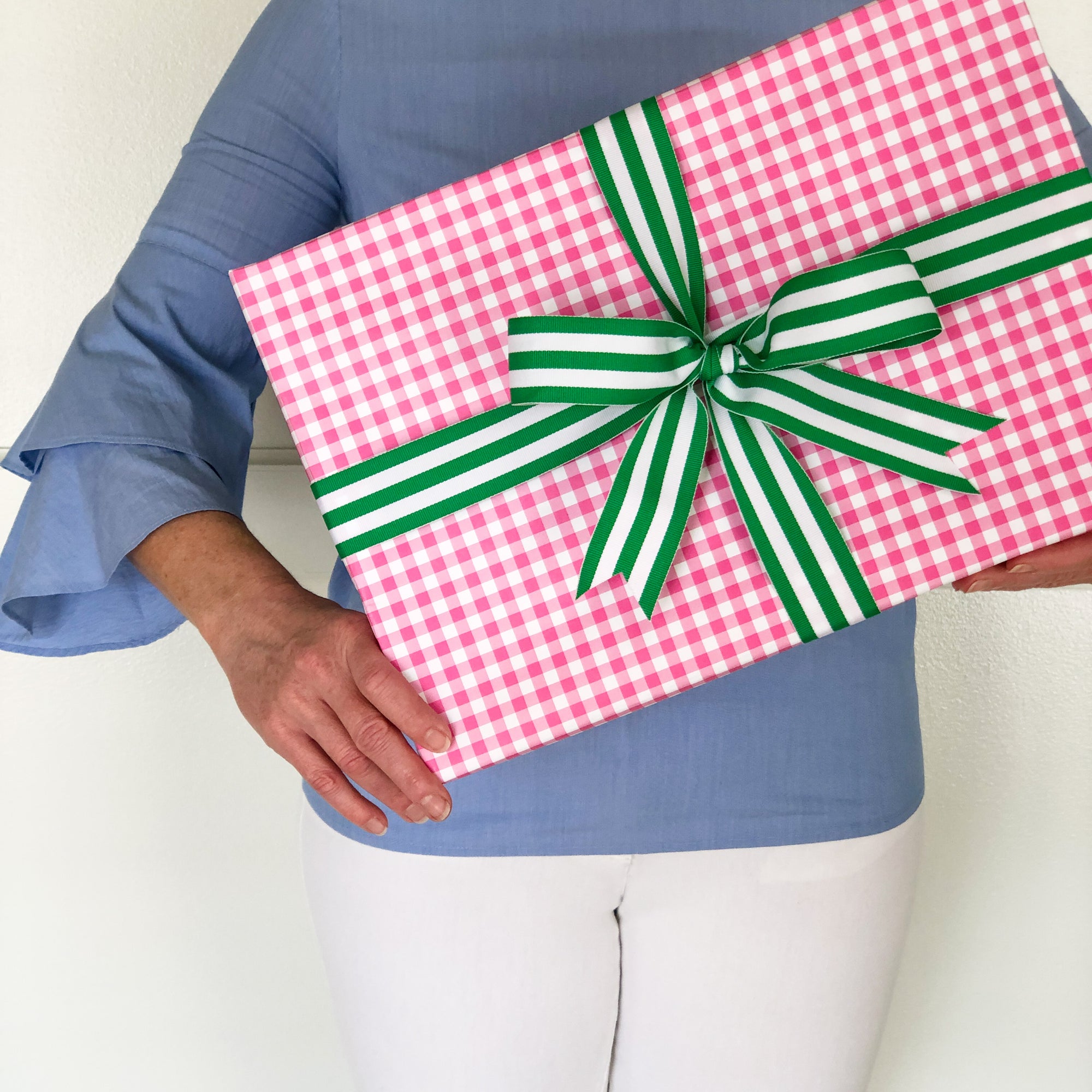 Pink Gingham Check Gift Wrap