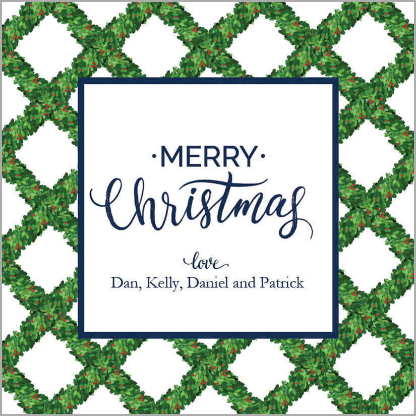 Christmas Garland Personalized Holiday Gift Tags - WH Hostess