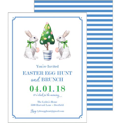 Bunny Topiary Tree Easter Party Invitation Wholesale