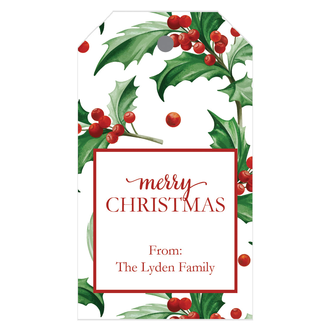 Christmas Gift Tag, Holiday Gift Tag, Christmas Holly & Pine Tags PRINTED  Gift Tags with string, Holiday Gift Tags