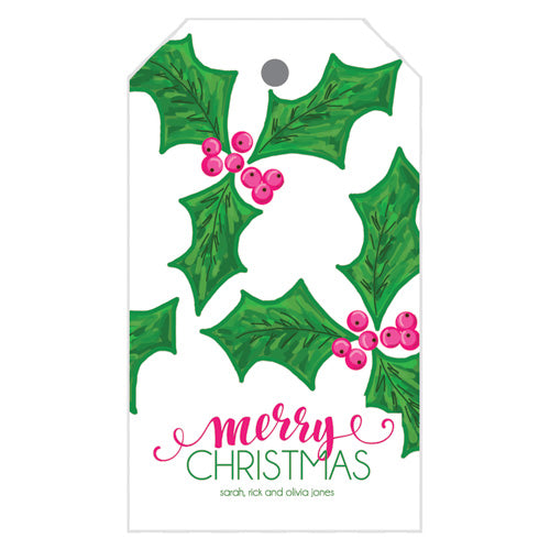 Christmas Holly Personalized Holiday Gift Tags