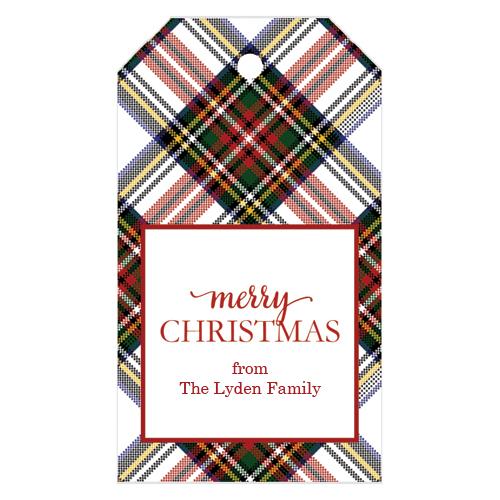 Personalized Christmas Gift Stickers - Christmas Plaid