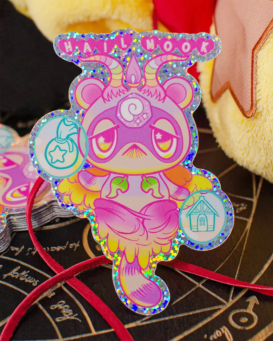 Premium Sticker - Sparkly Holographic Glitter Kawaii Kiwi