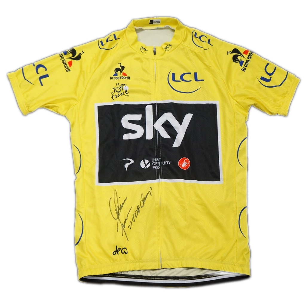Chris Froome Signed 2017 Yellow Tour De France Champions Jersey Brand