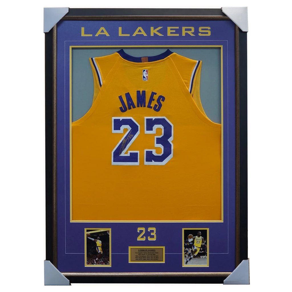 lebron james lakers jersey signed