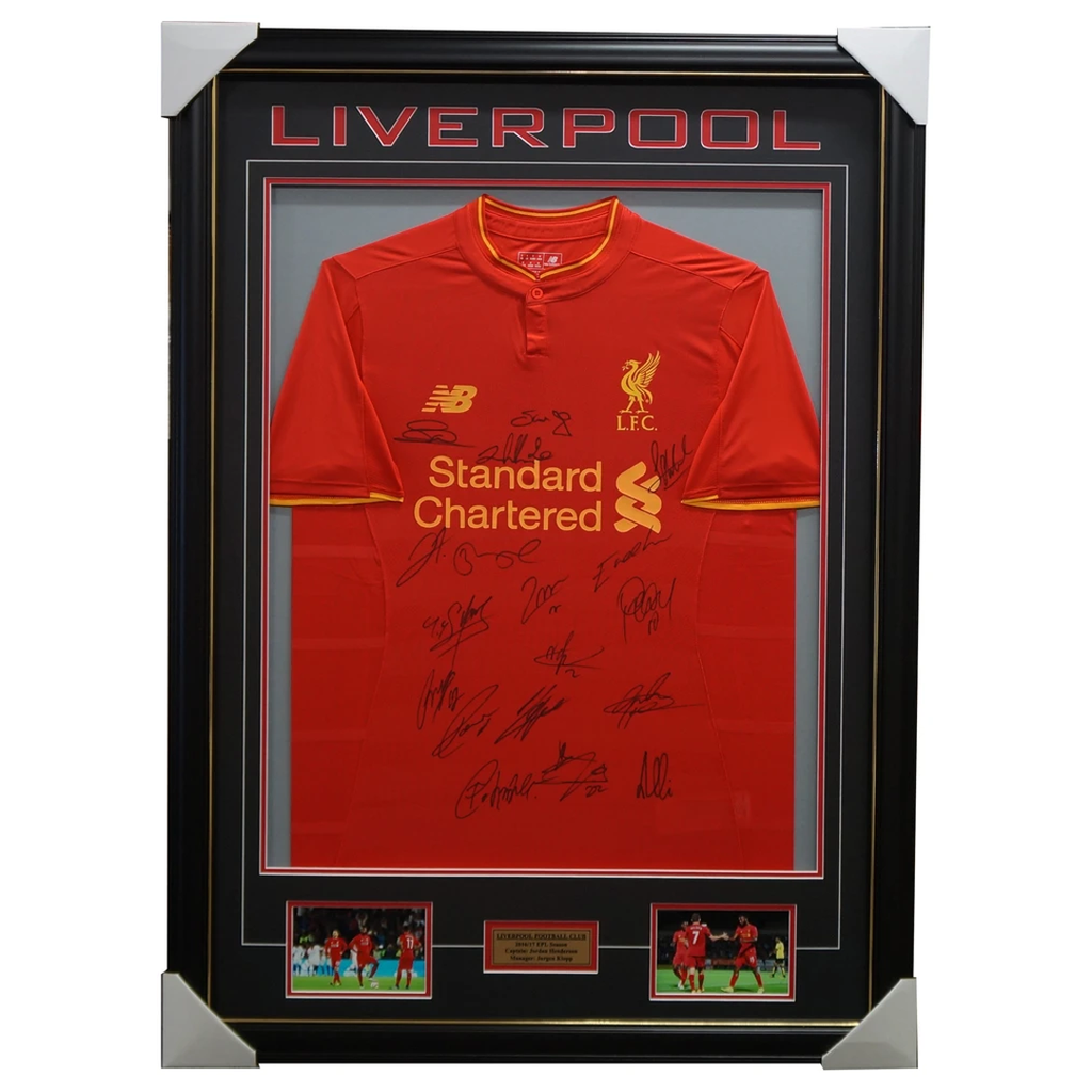 Liverpool Signed 2016/17 Team Signed Jersey Framed Klopp Milner - 2982 ...