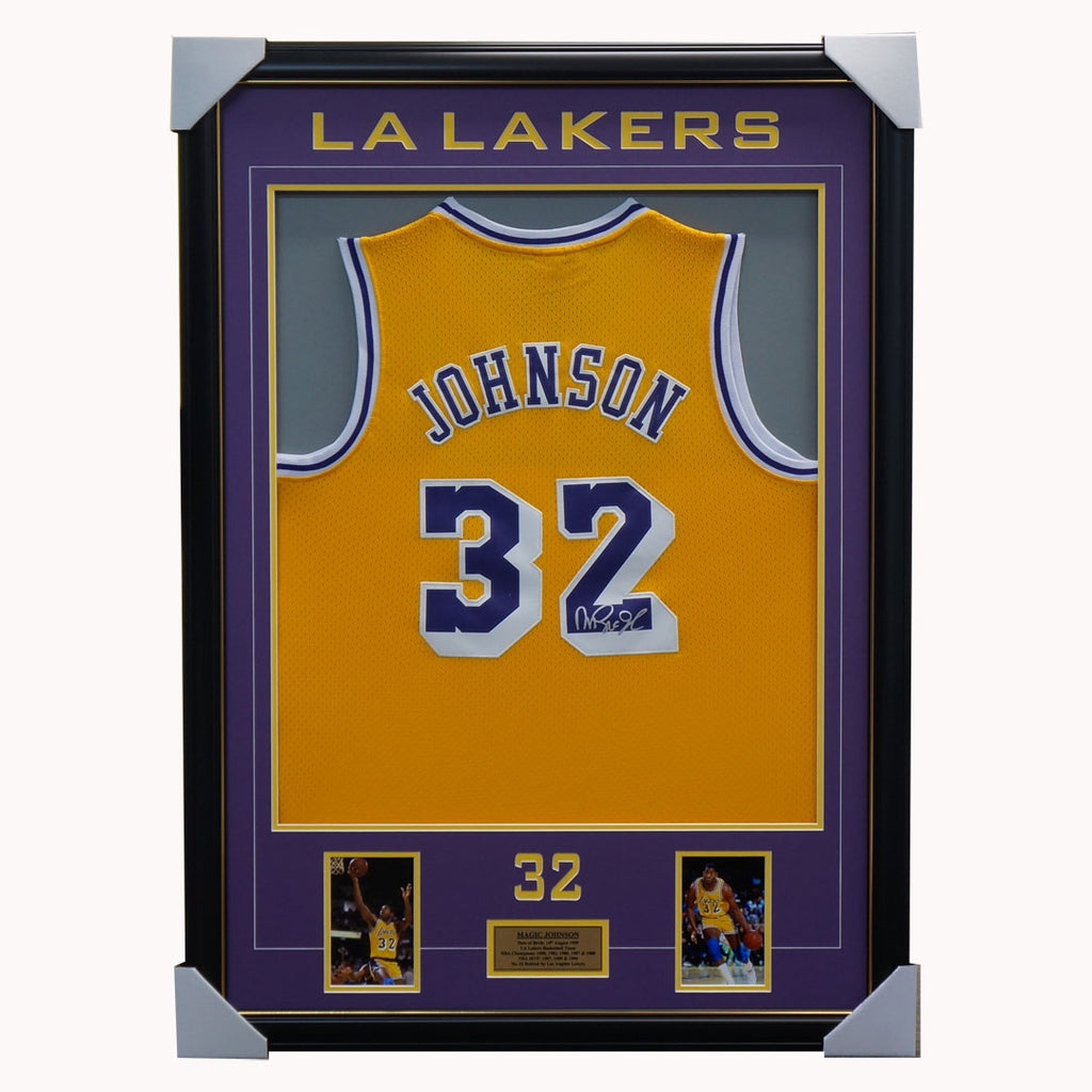 magic johnson signed lakers jersey