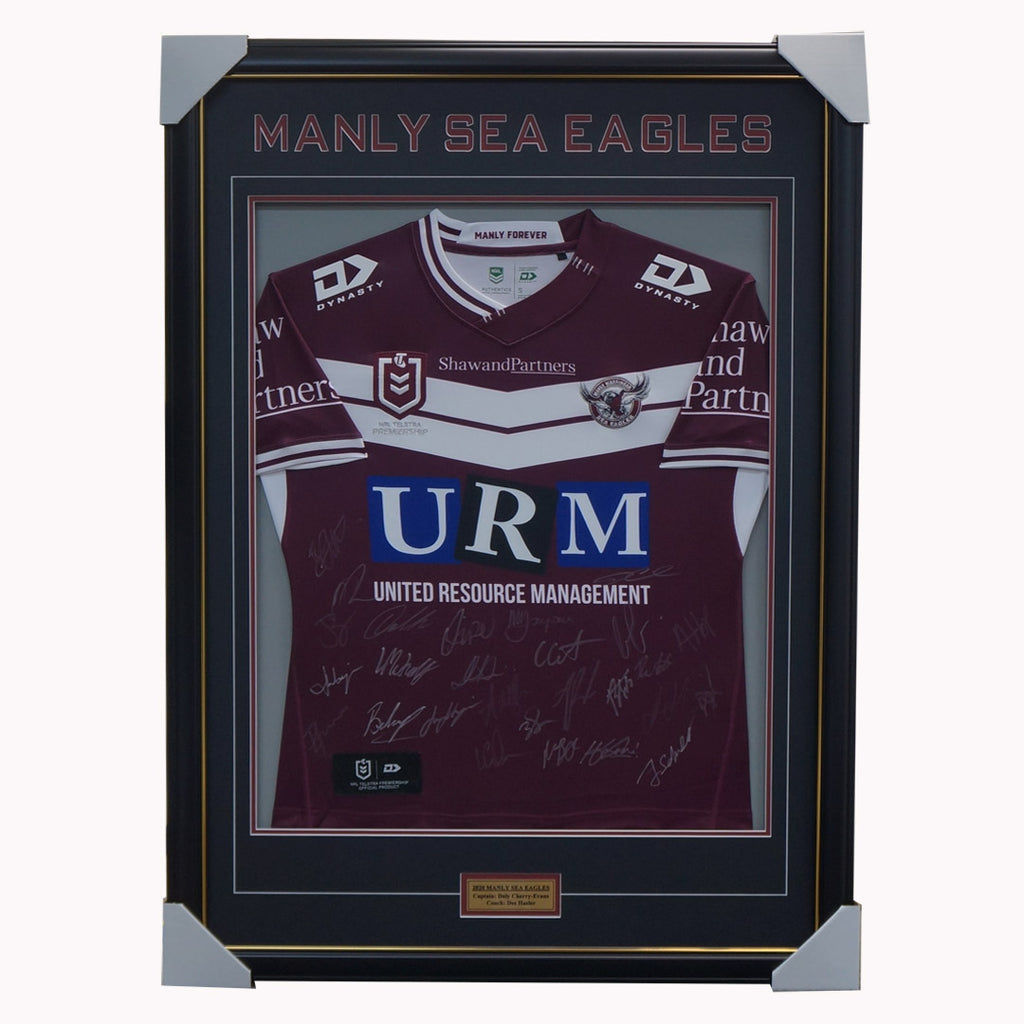 Manly Sea Eagles 2020 Signed Official Nrl Team Jersey Framed 4439 Ht Framing Memorabilia