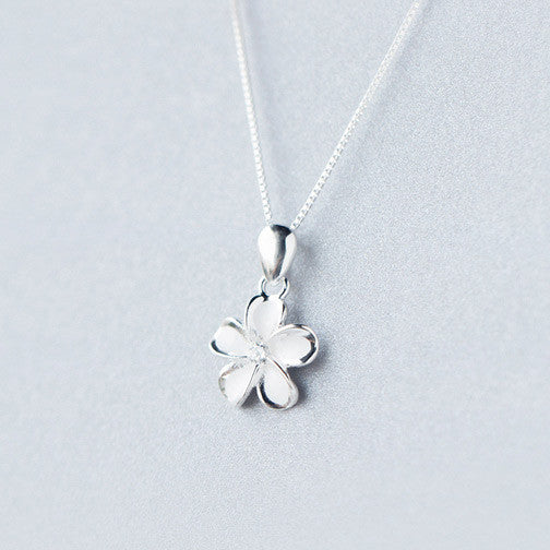 Sterling Silver White Plumeria Hawaii Necklace - FREE SHIPPING ...