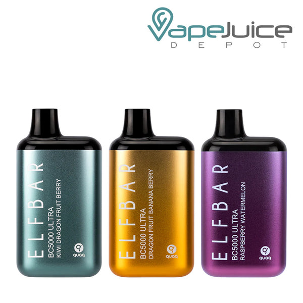 Three flavors of Elf Bar BC5000 Ultra Disposable - Vape Juice Depot