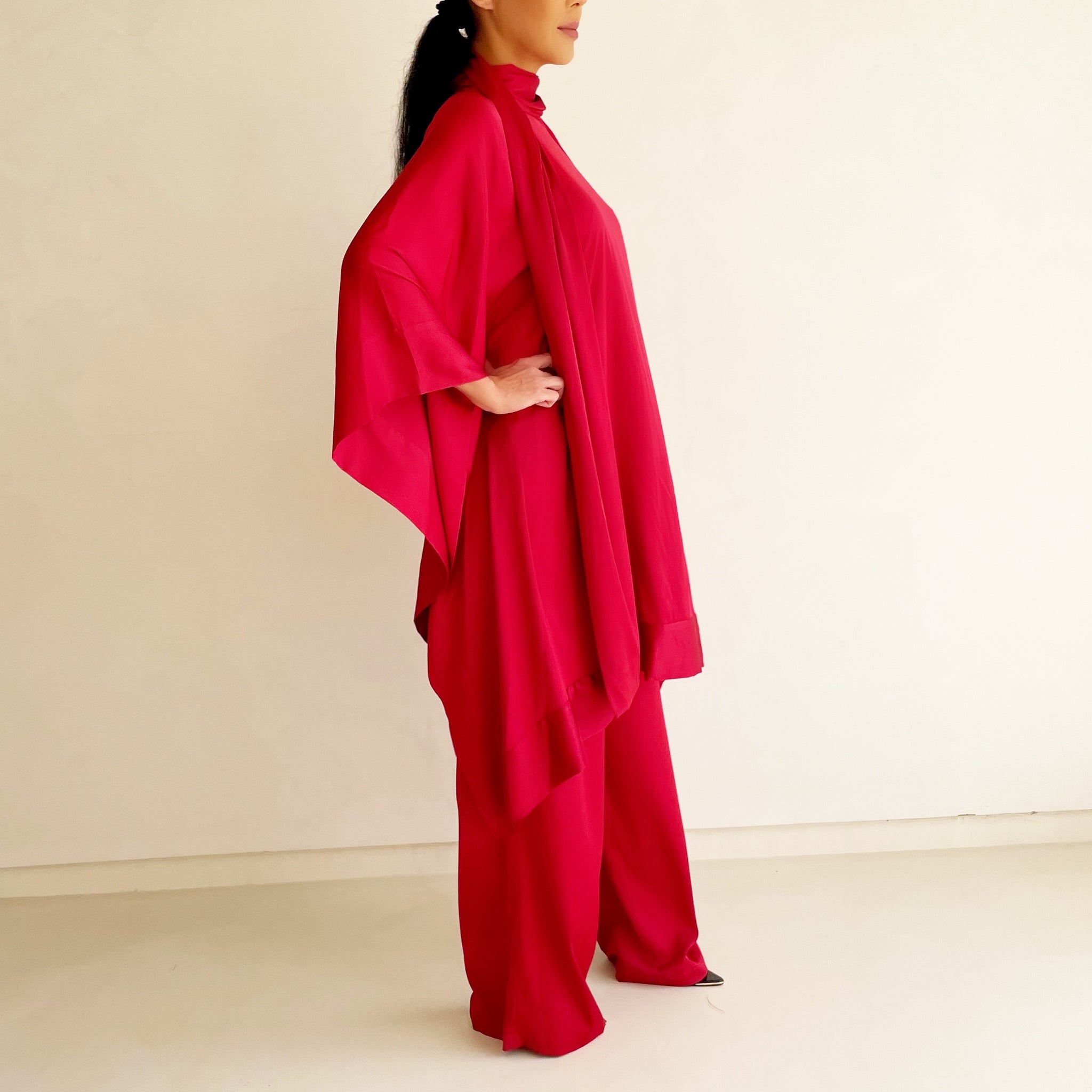 RAM22 RED KAFTAN PANTS SET