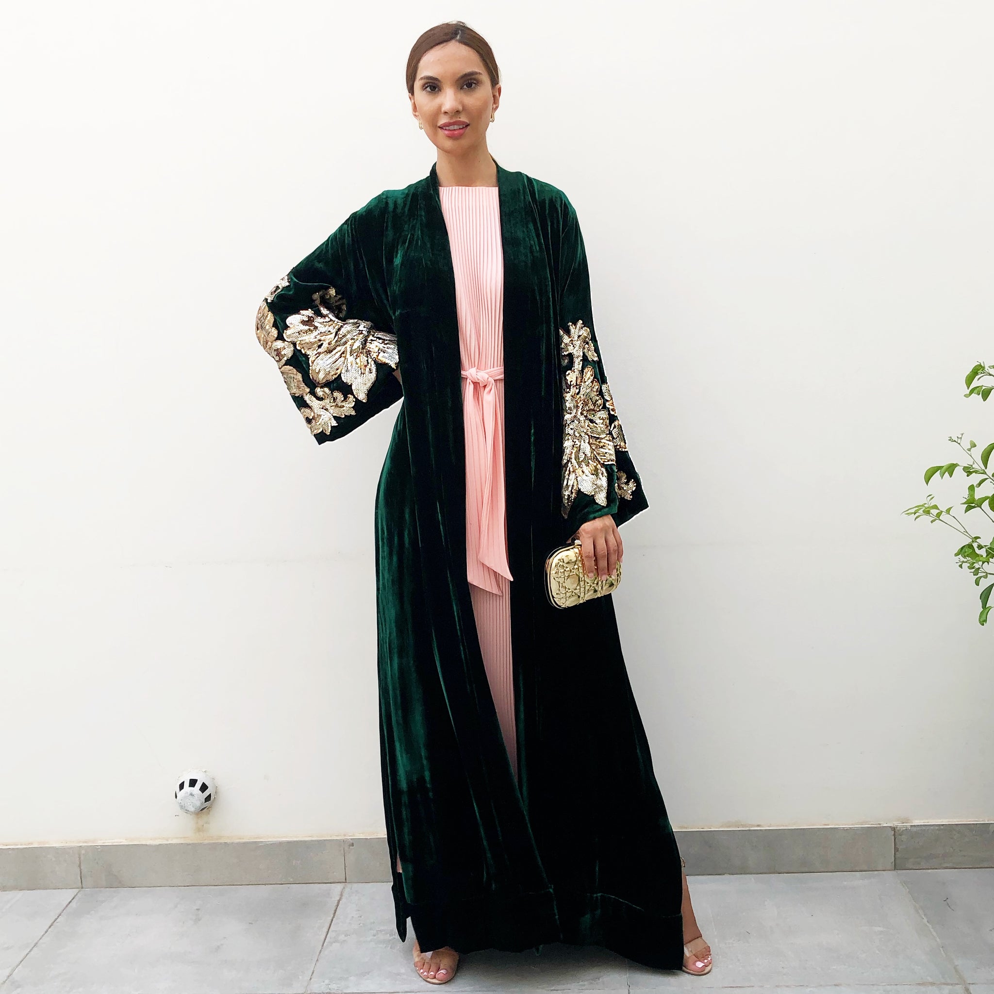 emerald green abaya