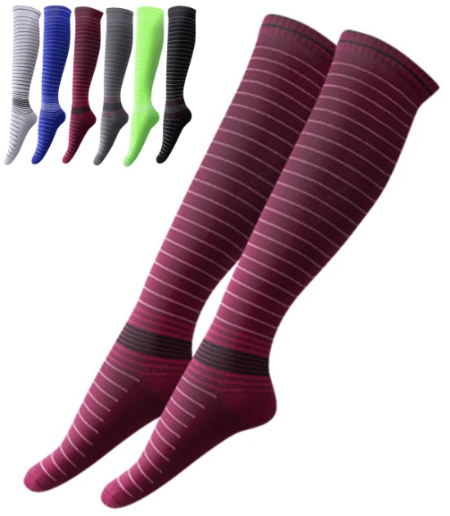 Image of Stripe Compression Socks - 20-30 mmHg ~ Support Stockings!