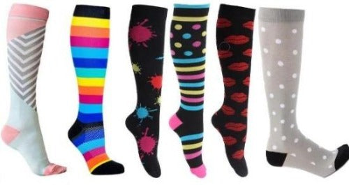 Image of "Funky Town" Compression Socks - 20-30 mmHg Support for Swelling & Energy Boost!