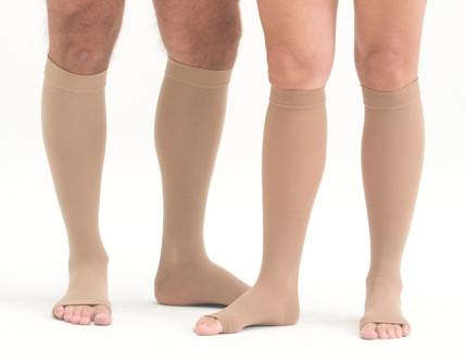 Image of Open Toe Knee High Compression Socks - Easy to Put On Graduated Stockings