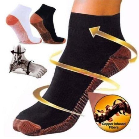 Image of Copper Plantar Fasciitis Compression Socks - Advanced Arch & Heel Support!