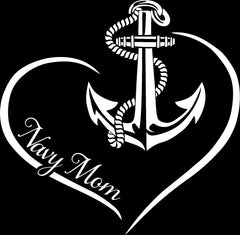 Navy Mom Curve Heart Decal – MotherProud