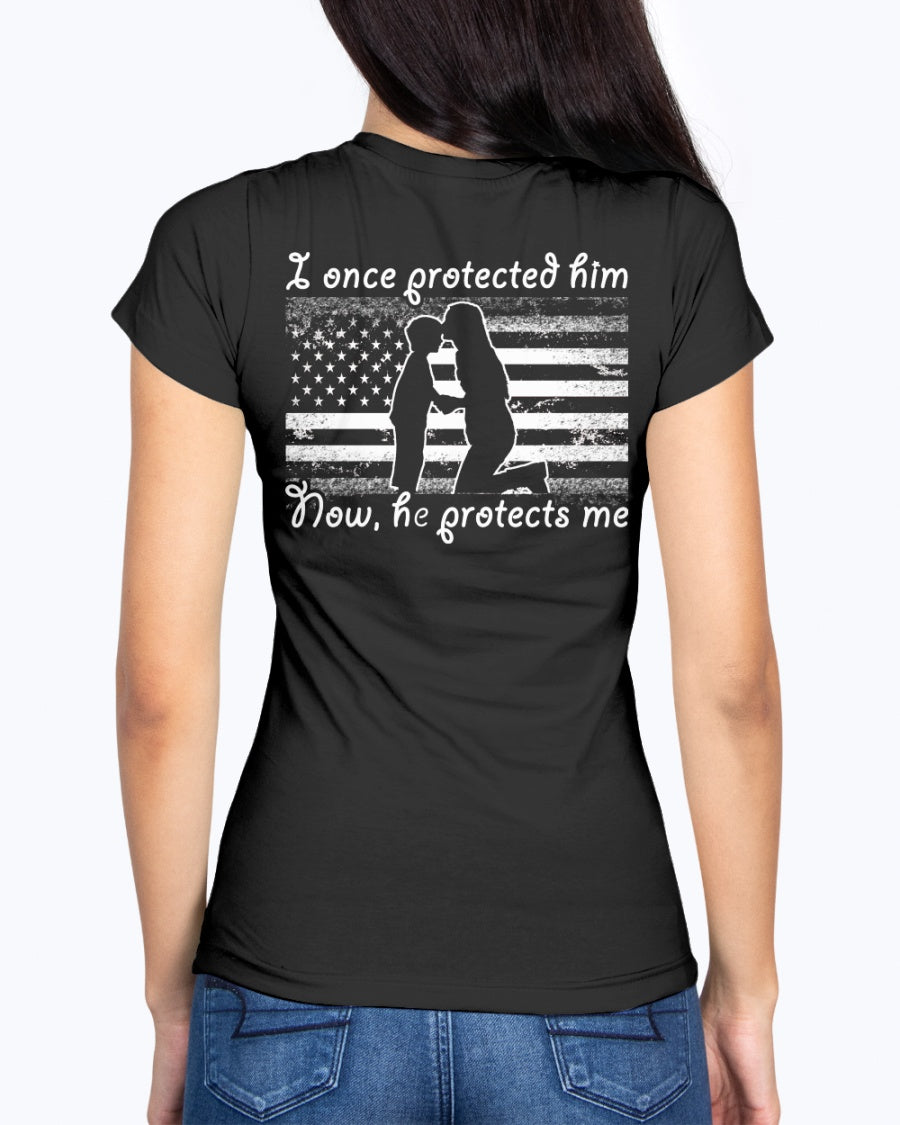 Us Army Mom Once Protected Flag T Shirts Motherproud
