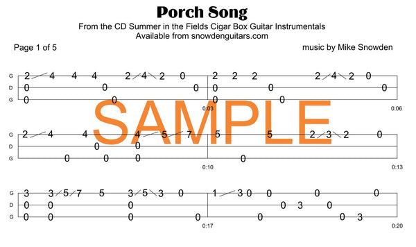 Porch Song Tab PDF Download – Snowden Guitars