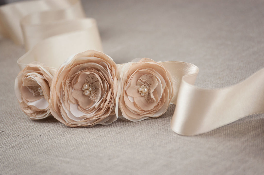 floral bridal belt