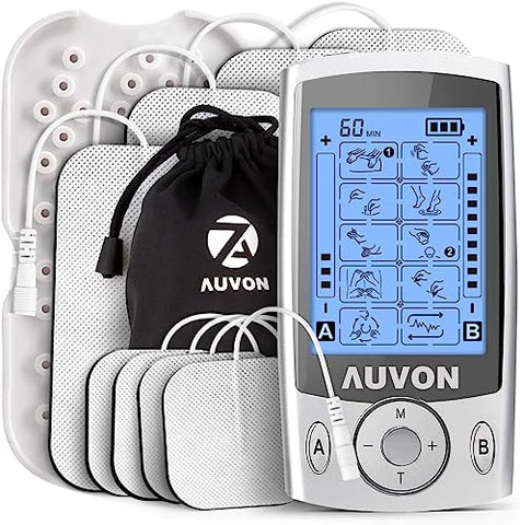 AUVON Dual Channel TENS Unit Muscle Stimulator Machine