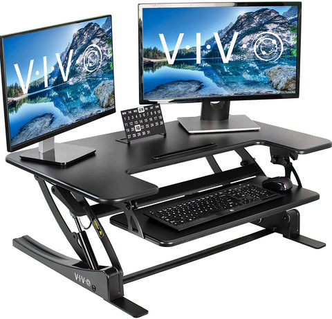 VIVO Black Height Adjustable Stand up Desk 