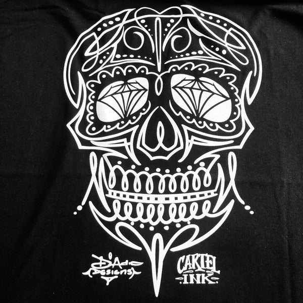 Pinstripe Skull Mens T Shirt Cartel Ink