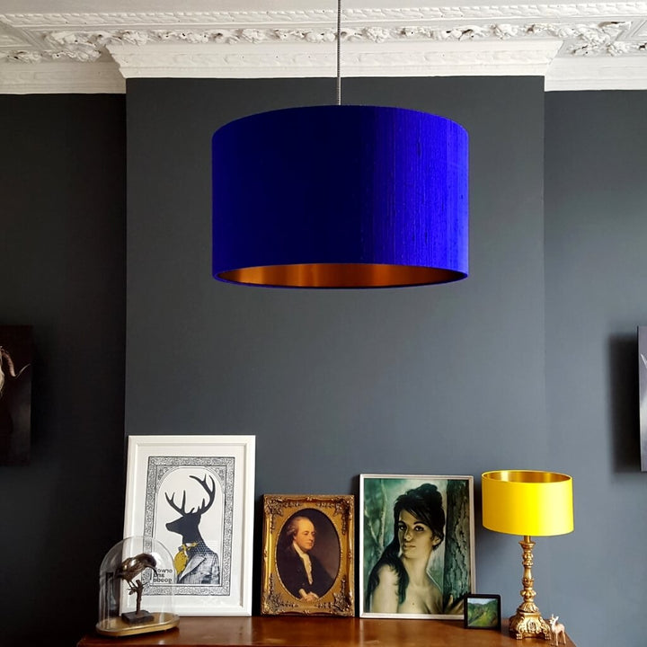 electric blue lamp shade